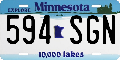 MN license plate 594SGN