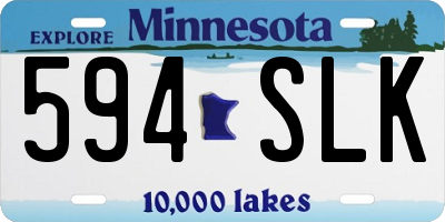MN license plate 594SLK