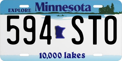 MN license plate 594STO