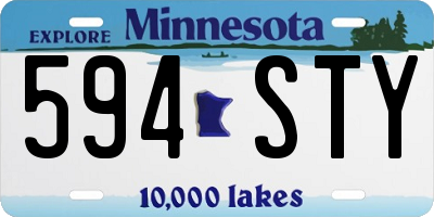 MN license plate 594STY
