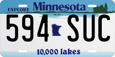MN license plate 594SUC