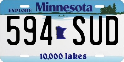 MN license plate 594SUD