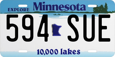 MN license plate 594SUE