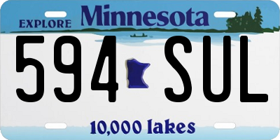 MN license plate 594SUL