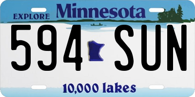 MN license plate 594SUN