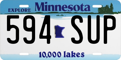 MN license plate 594SUP