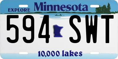 MN license plate 594SWT