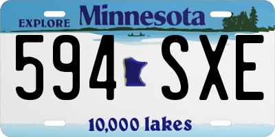MN license plate 594SXE