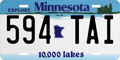 MN license plate 594TAI