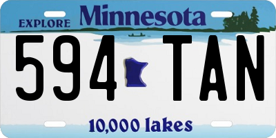 MN license plate 594TAN