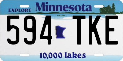 MN license plate 594TKE