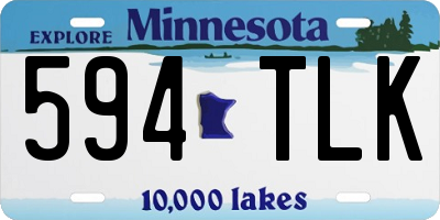 MN license plate 594TLK