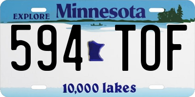 MN license plate 594TOF