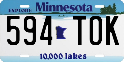 MN license plate 594TOK