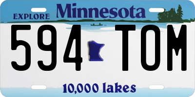 MN license plate 594TOM