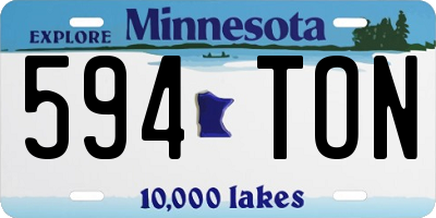MN license plate 594TON