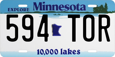 MN license plate 594TOR