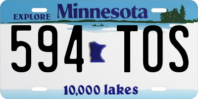 MN license plate 594TOS