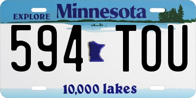 MN license plate 594TOU