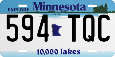 MN license plate 594TQC