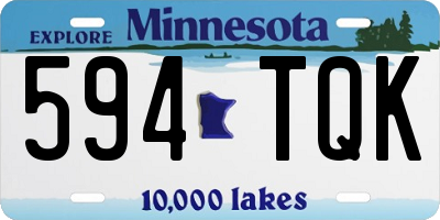 MN license plate 594TQK