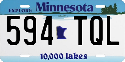 MN license plate 594TQL