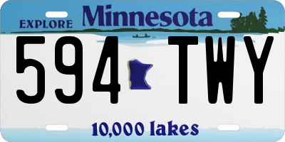 MN license plate 594TWY