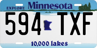 MN license plate 594TXF