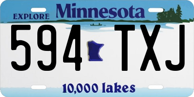MN license plate 594TXJ