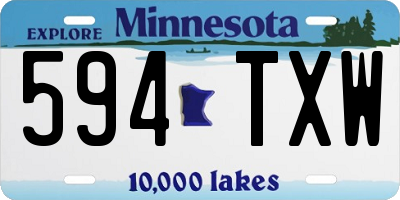 MN license plate 594TXW