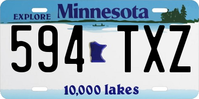 MN license plate 594TXZ