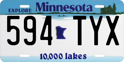 MN license plate 594TYX