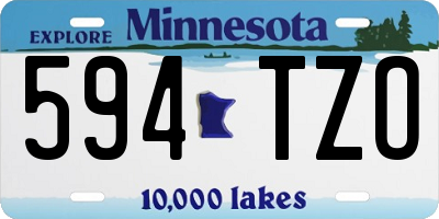 MN license plate 594TZO