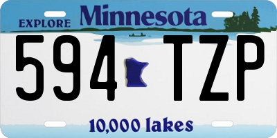MN license plate 594TZP