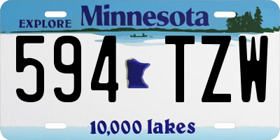 MN license plate 594TZW