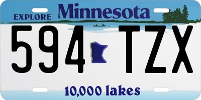 MN license plate 594TZX