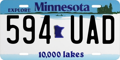 MN license plate 594UAD