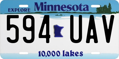 MN license plate 594UAV