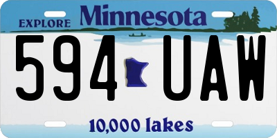 MN license plate 594UAW
