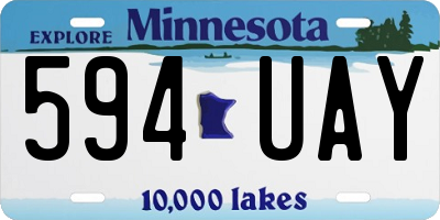 MN license plate 594UAY