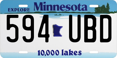 MN license plate 594UBD