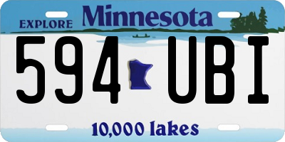 MN license plate 594UBI