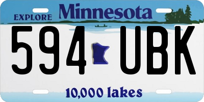 MN license plate 594UBK