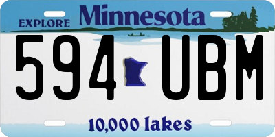 MN license plate 594UBM