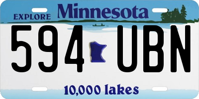 MN license plate 594UBN