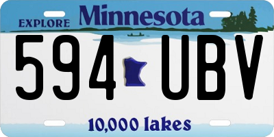 MN license plate 594UBV