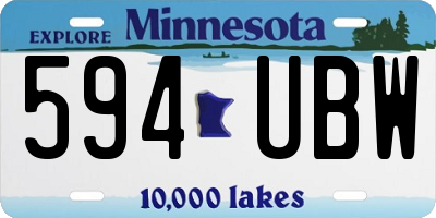 MN license plate 594UBW