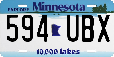MN license plate 594UBX