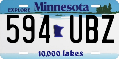 MN license plate 594UBZ