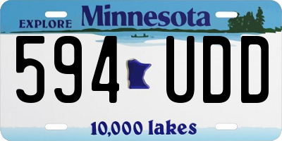 MN license plate 594UDD